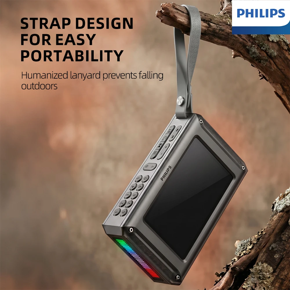Philips TAS3651 Multi functional Video Bluetooth Speaker Portable FM Radio For Elderly With 4.6 Inch Screen MP4 Video Playback