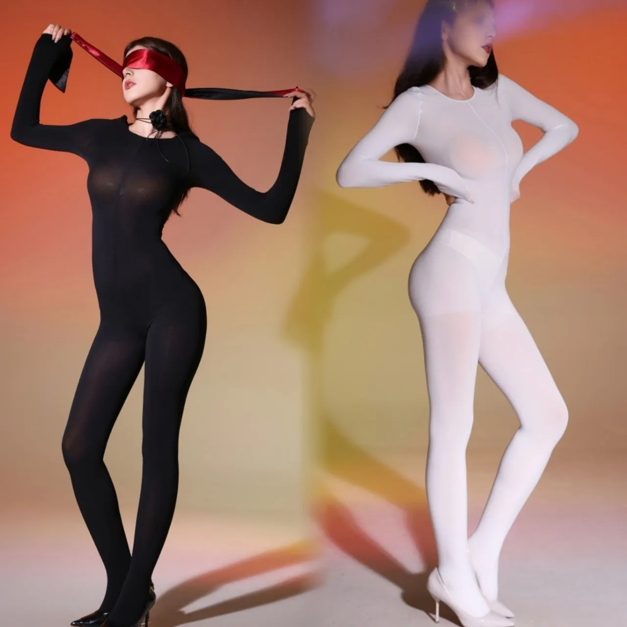 80D Velvet Full Body Bodystocking Autumn Winter Medium Thick Thermal Pantyhose High Elastic Tight Fit Bodysuit Stockings Women
