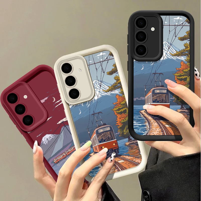 Mountain Train Soft Case For Samsung Galaxy A57 A37 A17 A56 A26 A16 A55 A54 A15 S26 S24 S23 S22 Ultra S25Edge S25 FE Phone Cover