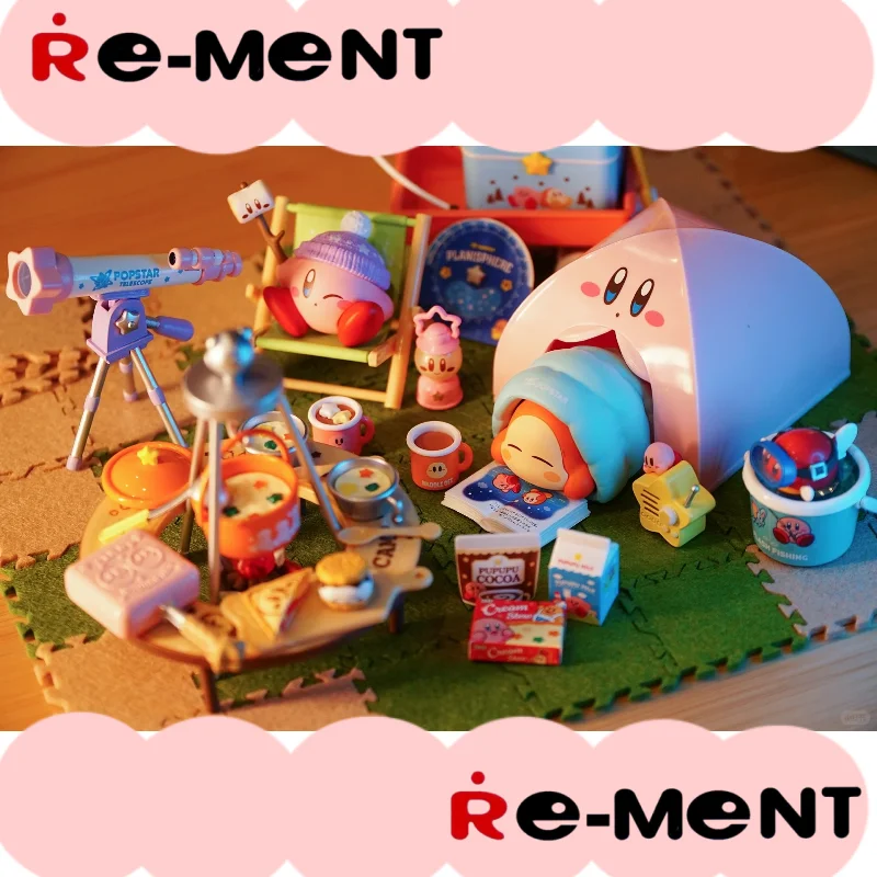 

in stock Re-Ment Genuine kirby Starry Sky Camping Miniature Scene Collecte Action Model surprise Desktop gifts toys Blind box