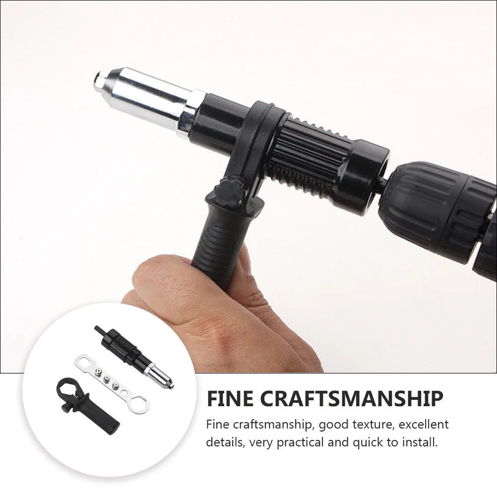 1세트 고급 하드 메탈 전기 리벳 어댑터 내구성 빠른 탈착 리벳 기계 조인트