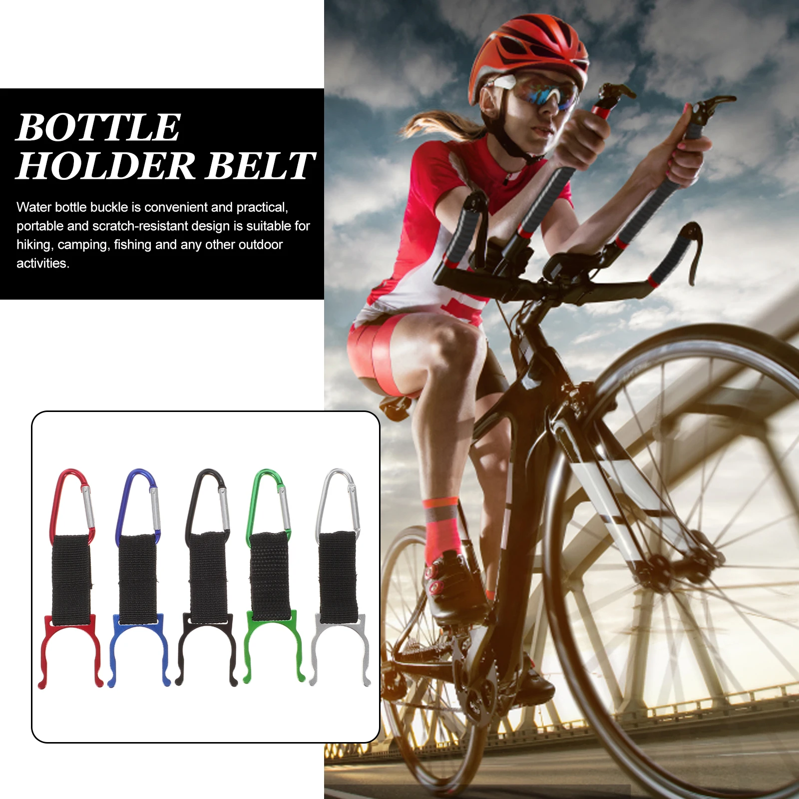 

10pcs Mineral Water Bottle Quick Buckle Durable Aluminum Portable Outdoor Backpack Attachment Clip Holder