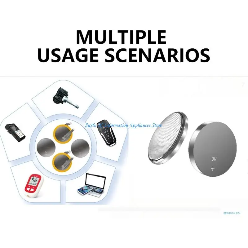 5 عبوات من بطاريات الليثيوم CR2450 3 فولت لأداء موثوق في شرائط LED والمعدات الإلكترونية ذات الطاقة المتسقة