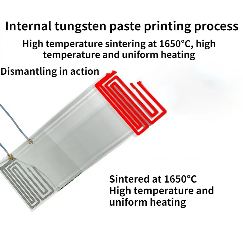2Pcs High Temperature Ceramic Heating Plate MCH Alumina 35*10 Heating Fast 3.7V5V12V24V36V