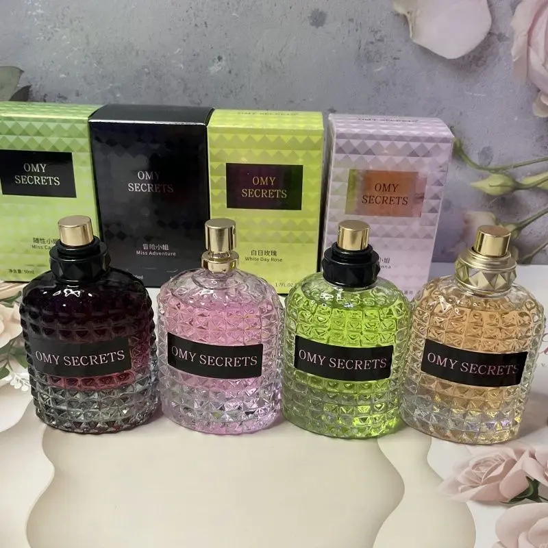 Marca Rosa fragancia ligera Perfume De mujer cristal brillante Natural duradero 50ml Spray corporal jazmín Miss Frutado Eau De Toilette