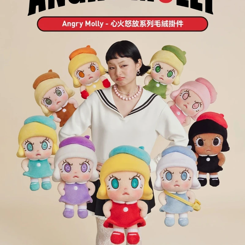 

POPMART Angry Molly Heart Aflame Series Doll Pendant Blind Box Gift Interesting fashion Collectibles Trendy toy Art Pieces