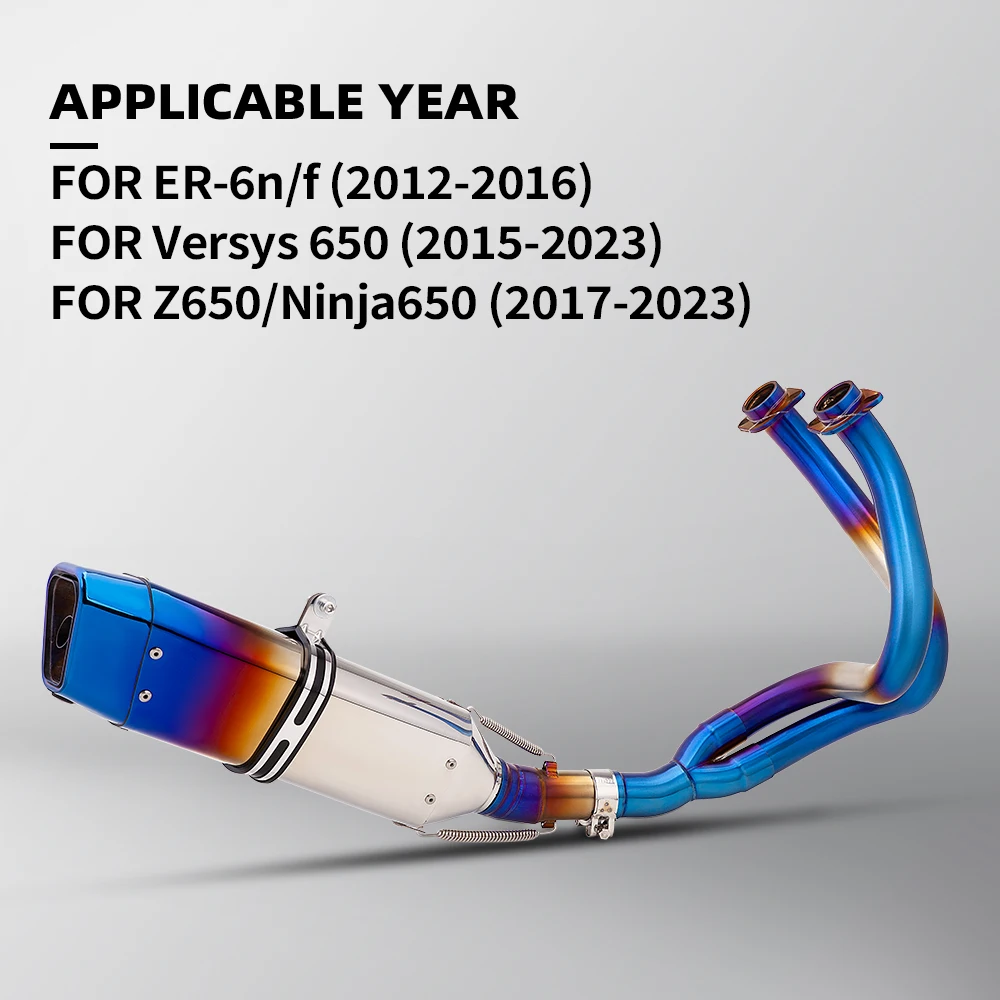 

Motorcycle Exhaust Full System For ER6N ER6F Z650 Versys 650 2012-2018 Stainless Steel Front Link Pipe