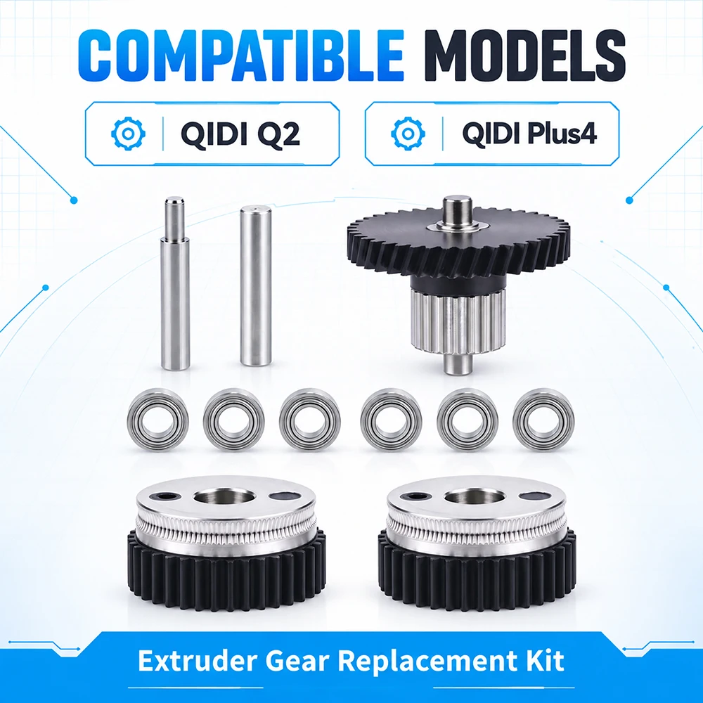 Extruder Gear Kit For QIDI Q2 / Plus 4 Harden Steel Gears For QIDI X-Max 3/Plus 3/Smart-3 Replacement 3D Printer Machine Parts 4