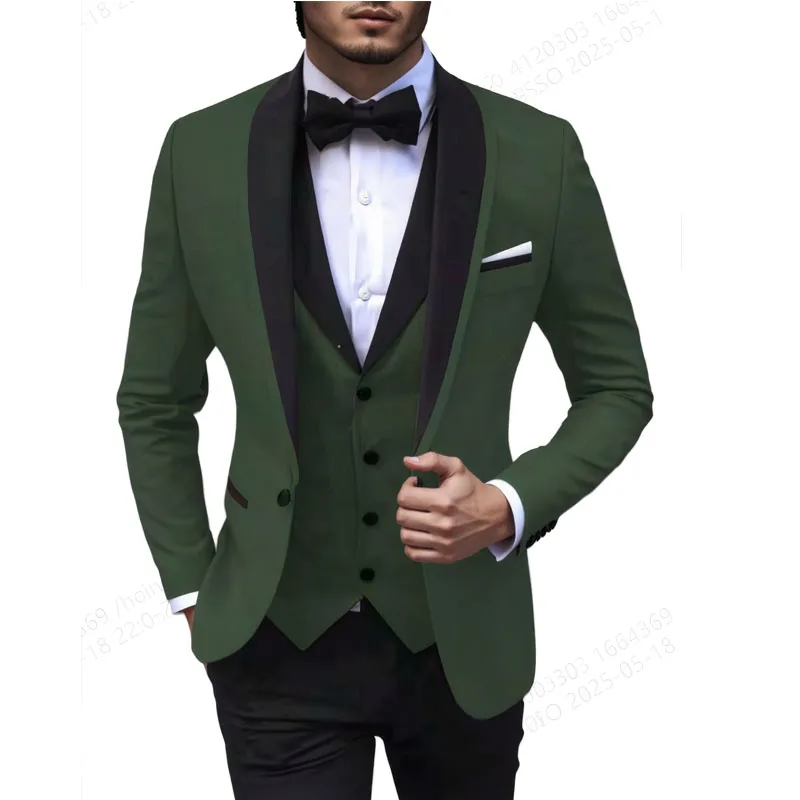 

High-quality men's fashionable and stylish three-piece suit set Slim Fit groom and best man dress, a best-selling item on e-comm