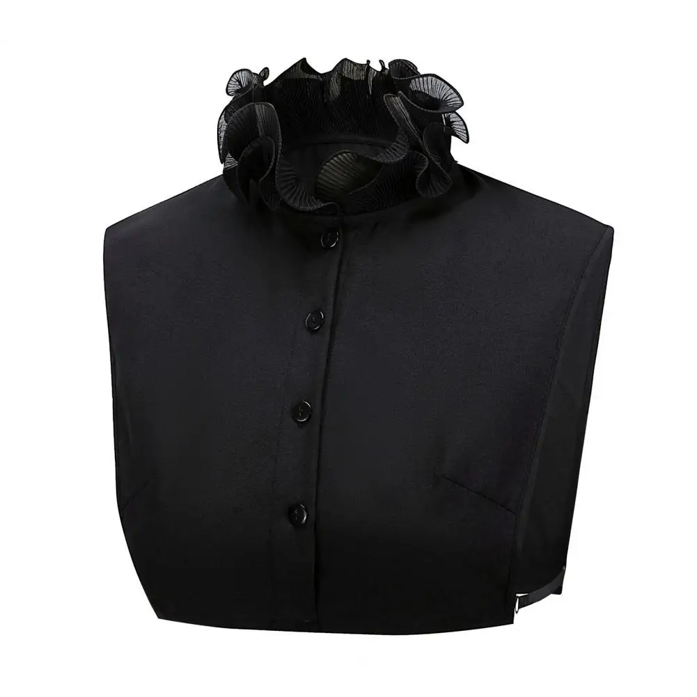 Women Fashion Collar Fake Collar Lace Jacquard Tube Top Adjustable Bust Button Closure Solid Color Formal Casual Wear Accessory