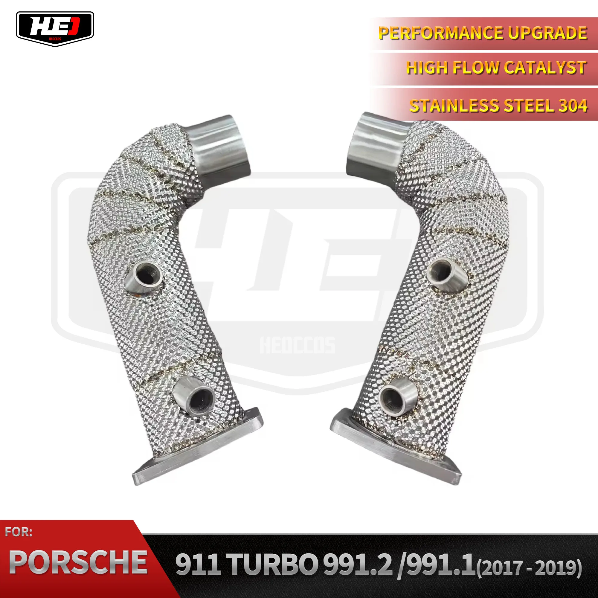

HEO Performance Manifolds Headers for Porsche 911 991.2 Carrera Targa S 4S GTS 4 GTS 3.0T SS304 Downpipe With Heat Shield