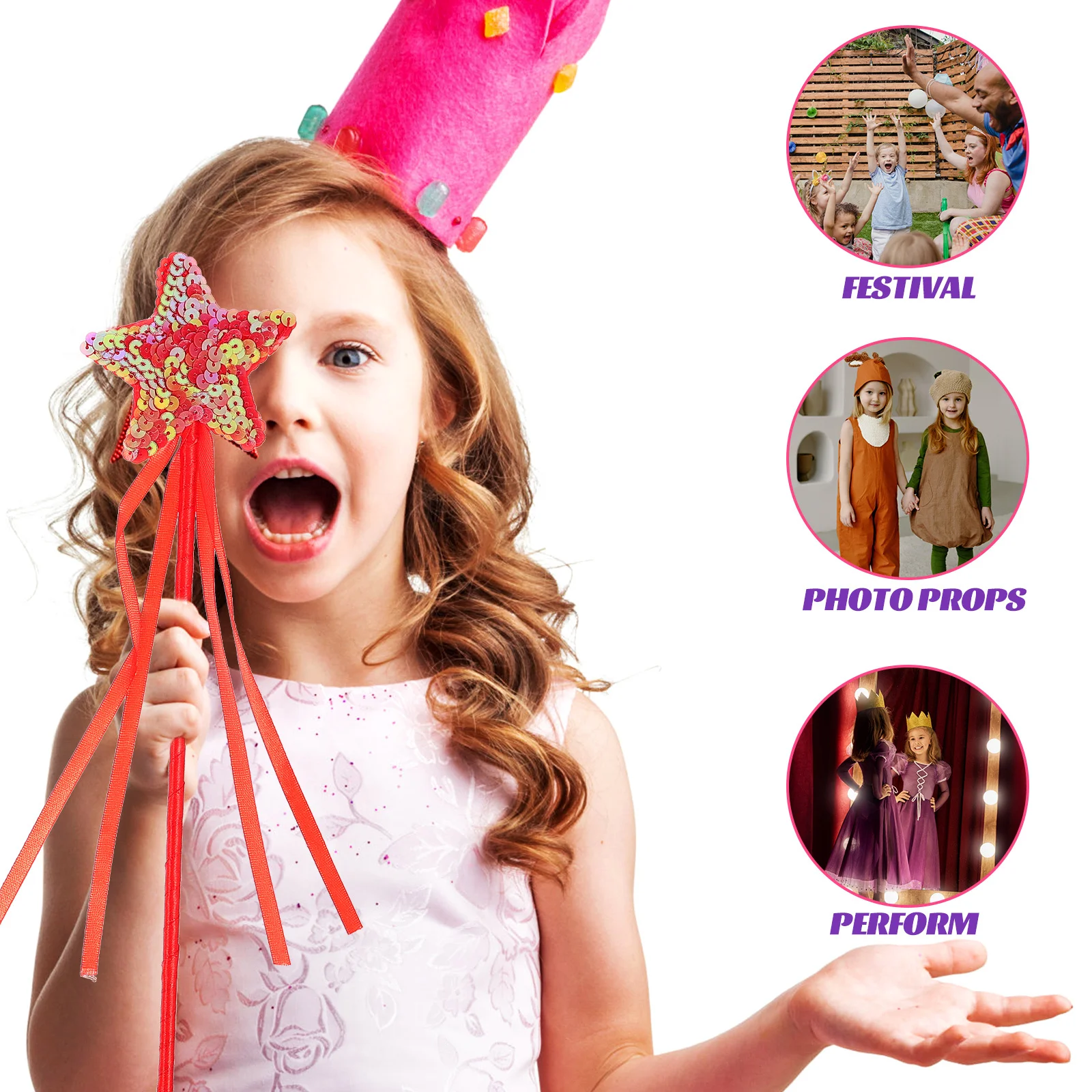 3 قطعة عصا الجنية النجوم لامعة عصا تأثيري الدعامة الاطفال لوازم الحفلات هدية الاطفال لوازم الحفلات فتاة الجنية عصا