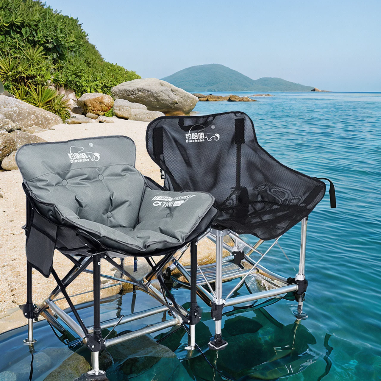 

Folding Camping Fishing Portable Chairs Tourist Stool Bench Lightweight Lounger Ergonomic Chaise Foldable Beach Chair