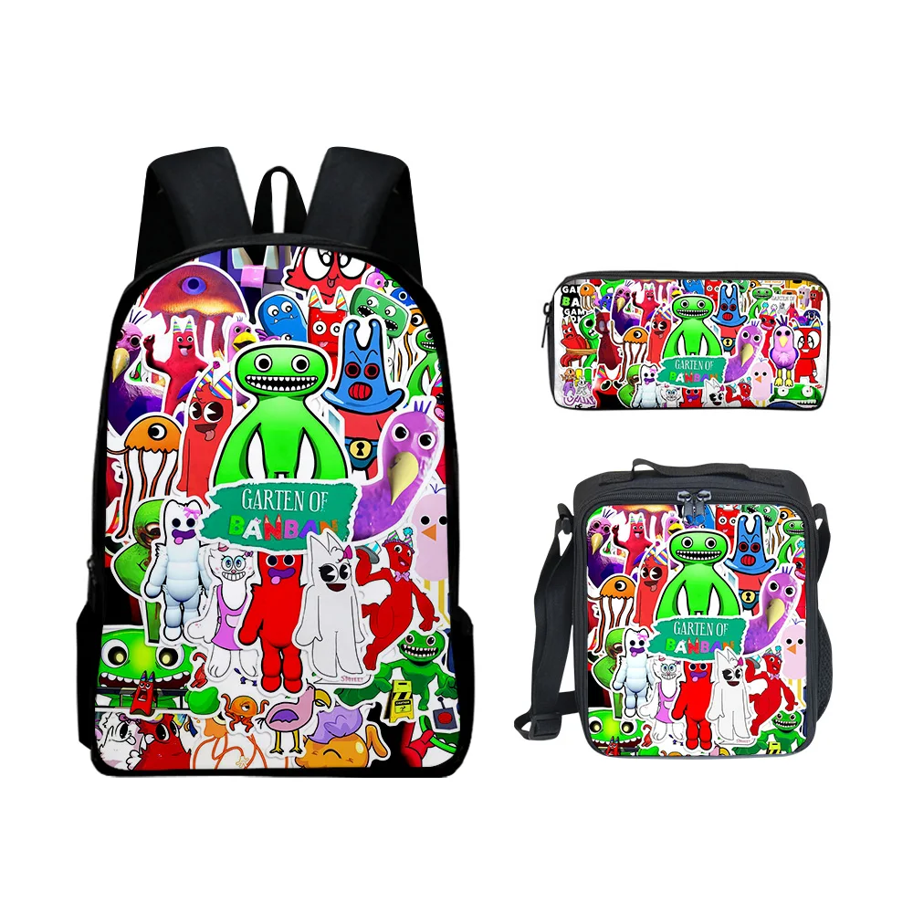 

Popular Youthful Funny Garten of Banban 3D Print 3pcs/Set Student Travel bags Laptop Daypack Backpack Lunch Bag Pencil Case