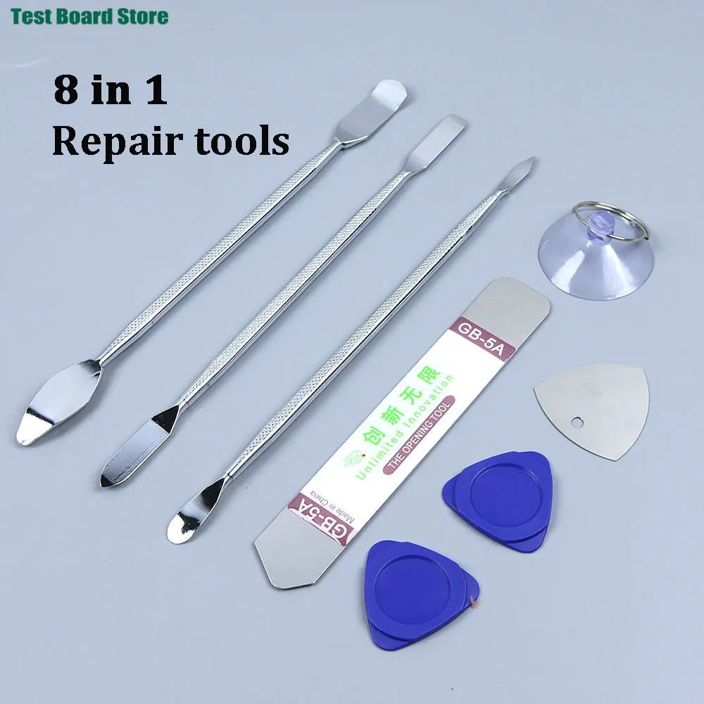 1Set 8 In 1 Computer Mobile Phone Tablet Appliances Pry Bar Multi-purpose Manual Disassembly Repair Tools Bimetallic Head