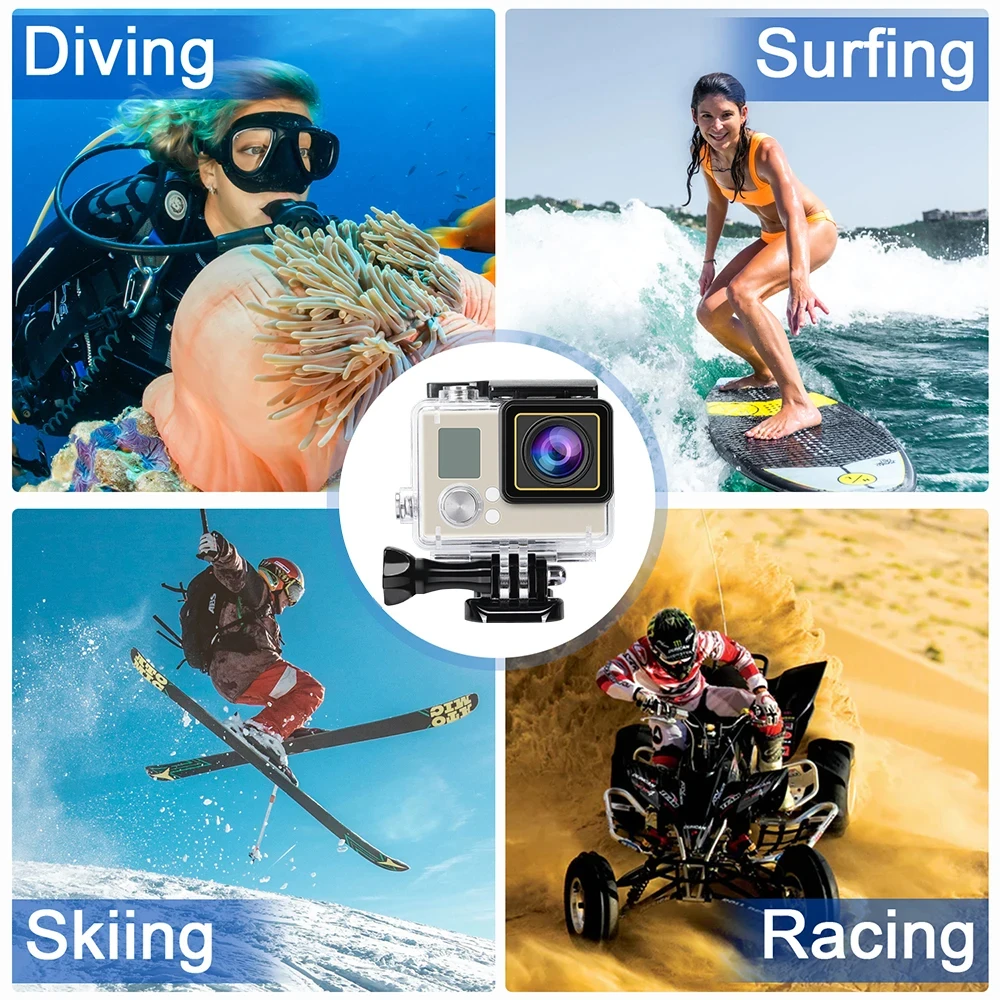 GoPro Hero 3 4の防水ケース,水中ダイビングプロテクター,カメラアクセサリー,40m