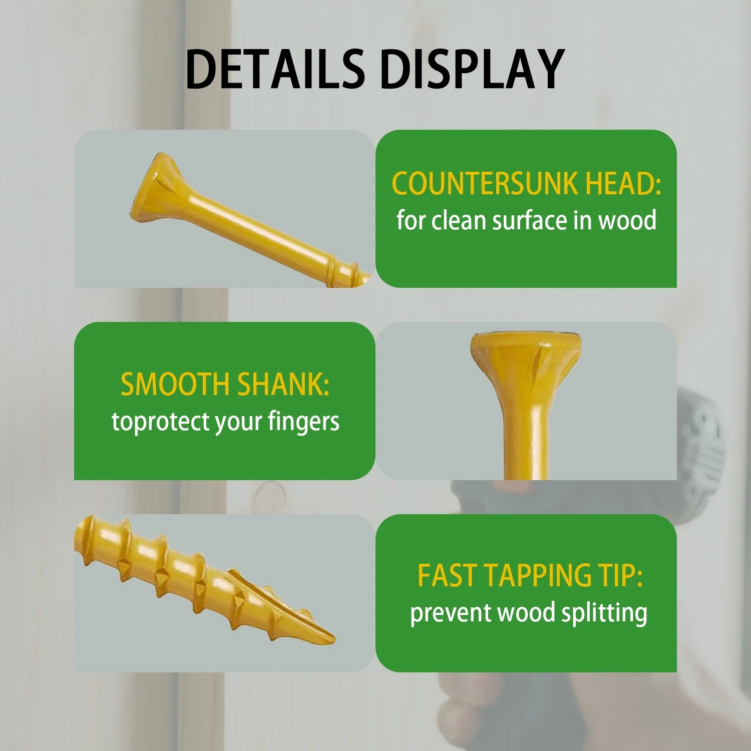 VKKM # 8 # 9 # 10, Holzschraube für den Außenbereich, Pflaumenblütenkopf, selbstschneidende Deckschraube, Pavillon, Bauholzprojekt