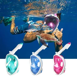 1 PCS Kids Full Face Snorkeling Mask With Wide View Anti-Fog Anti-Leak Safe Breathing System Easy Breath Diving Mask