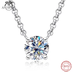 AnuJewel D Farbe 1ct 2ct Moissanite Diamant 18K Gold Überzogene Anhänger Halskette Für Frauen Jahrestag Geschenke Großhandel