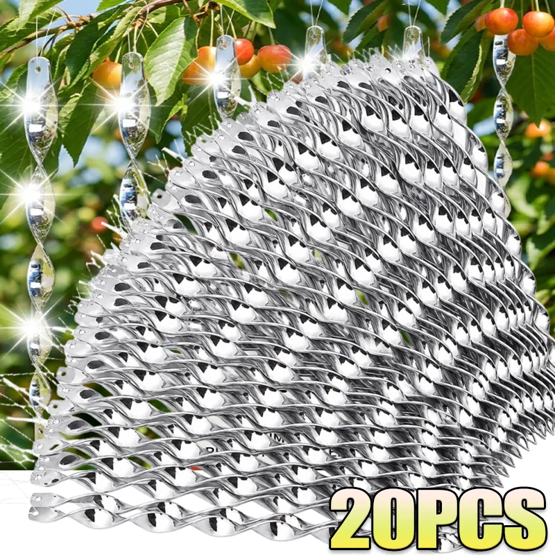Reflective Bird Repellent Wind Spiral Rotating Rods Hanging Ornaments Balcony Garden Decor Pigeons Birds Scare Repeller Sticks