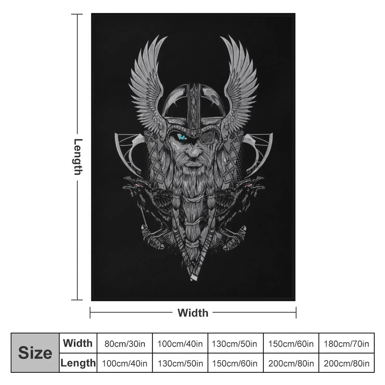 Norse mythology with Raven Huginn and Muninn Throw Blanket Warm for winter heavy to sleep Comforter Single Thermal Blankets