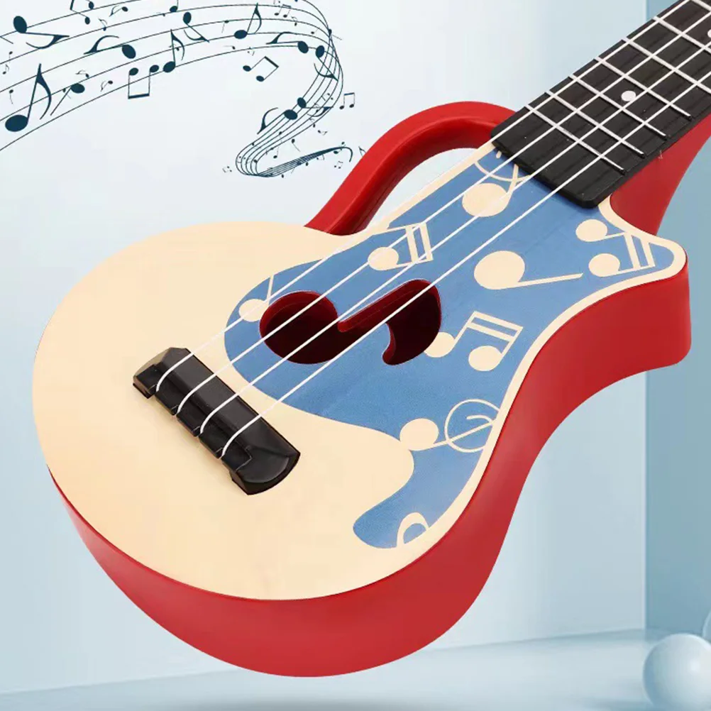 Kids Toys Children's Guitar Ukulele for Beginner Electric Articifical Interesting Red Preschool