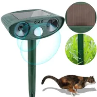 Ultrasonic Solar Power Animal Deterrent Repeller with Motion Sensor Cat Repellent Dog Deterrent for Outdoor Garden Supplies