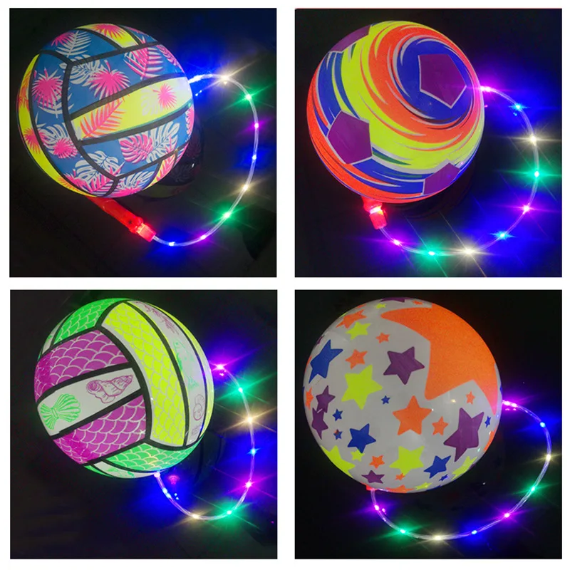 Pelota inflable que rebota iluminada, columpio intermitente, pelota de Fitness, juguete divertido al aire libre para niños, juegos de fiesta y juegos, 1-10 Uds.