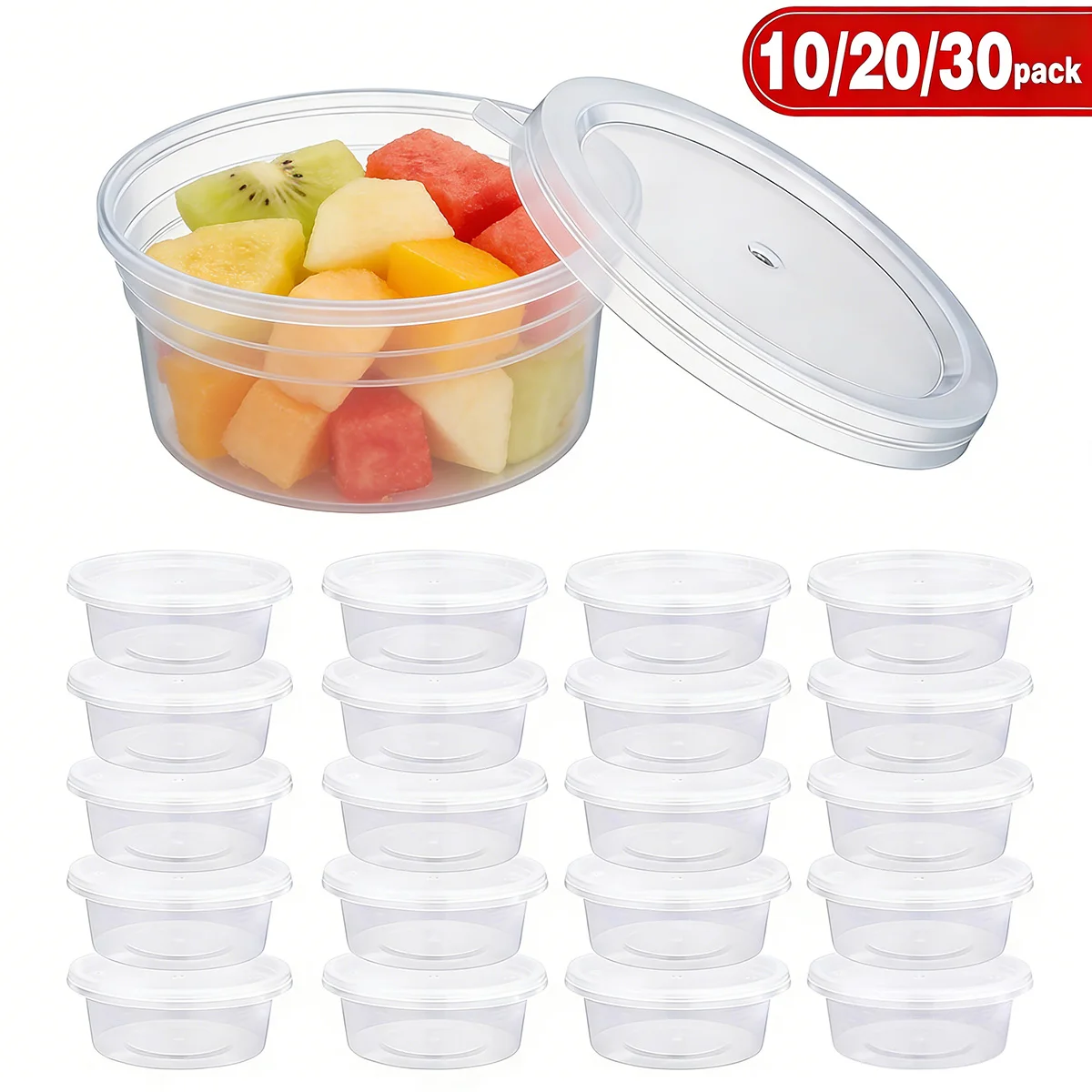 10/20/30 Pack Small Slime Containers With Lids, Condiment Containers Plastic Portion Cups for Food Storage Containers