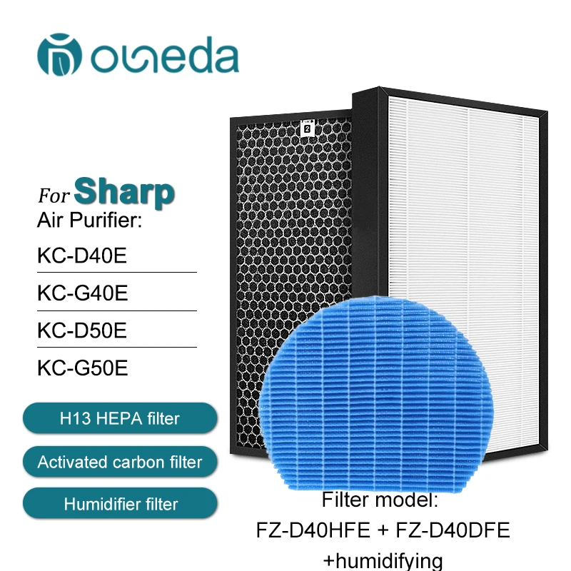 Sharp Air Purifier KC-D40E-W KC-D50 KC-E50 KC-F50 H13 Hepa Actived Carbon Filter Deodorizing FZ-D40HFE Air Humidifier Parts