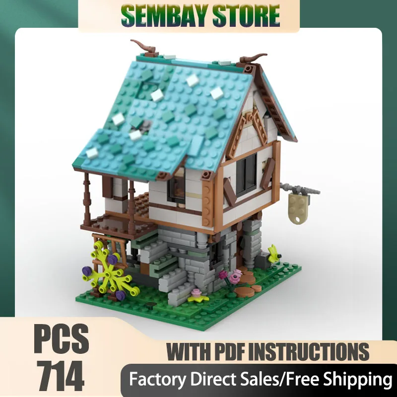 Castle Model Moc Building Bricks Modular Medieval Blacksmith Model Technology Blocks Christmas DIY Toy Construction Gifts