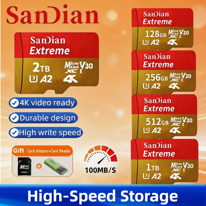 

Original 256GB 128GB 1TB Class10 Mini TF SD Card Portable Memory Card for Mobile Phone Digital Camera and Drone Gear