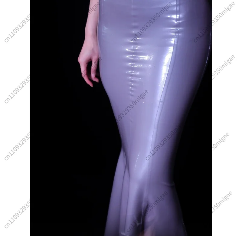 Latex Mermaid Skirt Tight Latex Dress Shiny Stretch Latex Outfit for Party Stage Performance