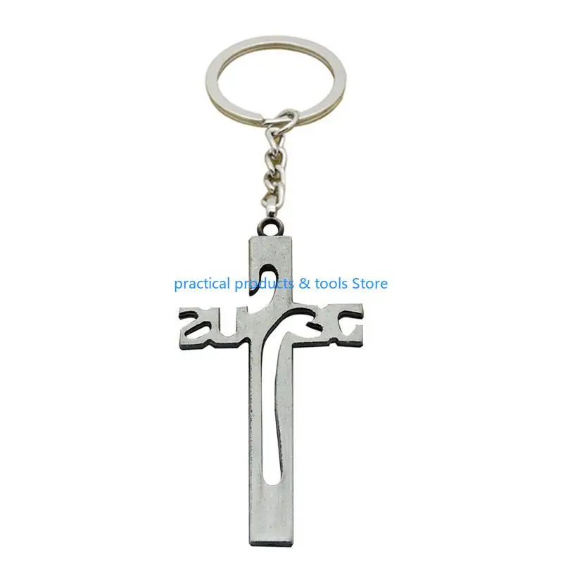 77JB Christian Vintage para Keychain Metal Pingente Católico Ornamento Religioso Pendurado para Decoração Mochilas da