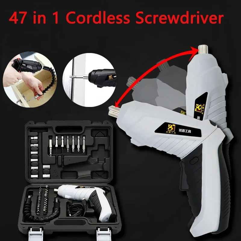 47 in 1 Electric Screwdriver Cordless Drill Bits Rechargeable 3.6V Rotatable Drill Driver Kits Home Improvement DIY Project