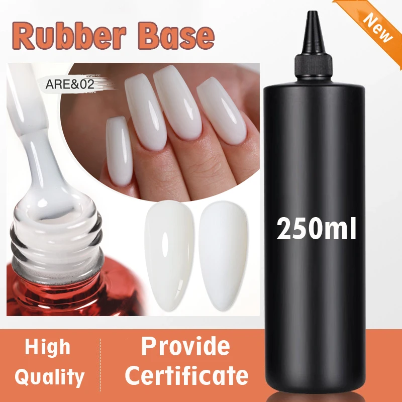 

250ml White Rubber Base Gel Nail Polish Refilled Package Pearl 15ML Semi Permanent UV Self Leveling Structure Construction Gel