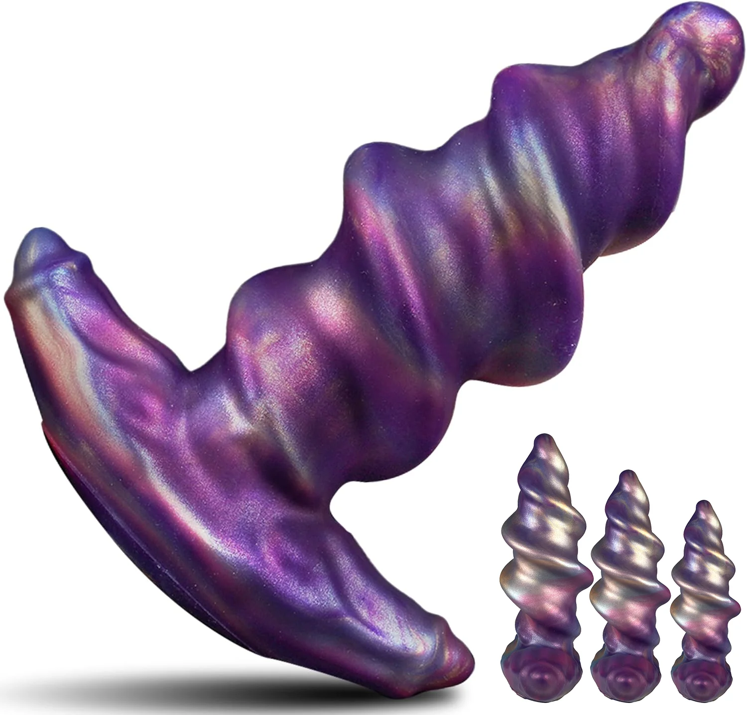 Wearable Spiral Anal Plug Huge Monster Dildo Buttock Plug Anal Vaginal Orgasm Masturbator Butt Plug Adult Sex Toy For Men Women