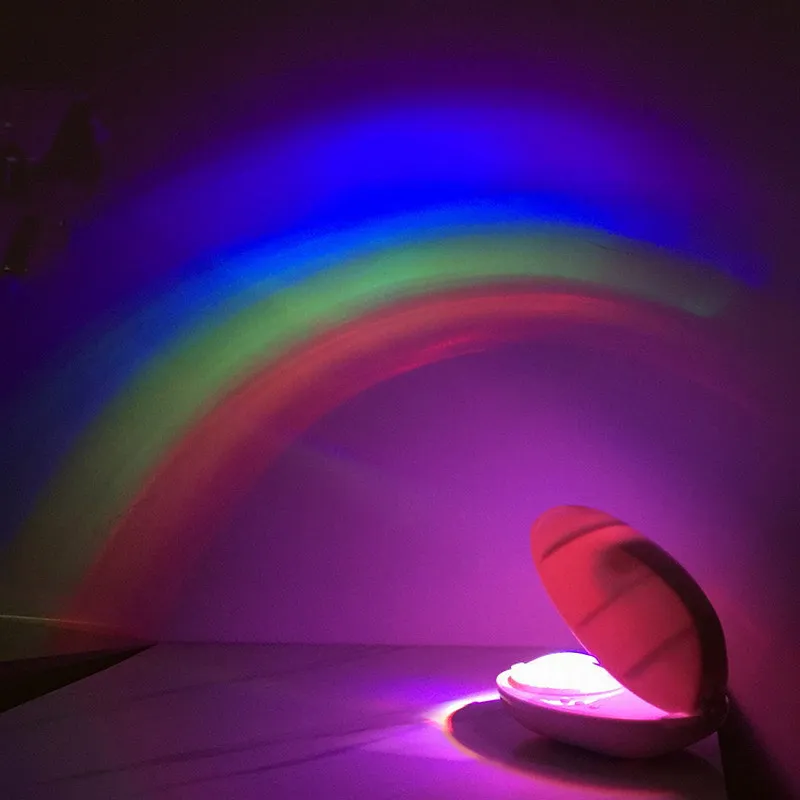 3 Modes RGB LED Lamp Colorful Led Creative Night Light Egg Shaped Rainbow Projector  Romantic  Children Bedroom MJ825