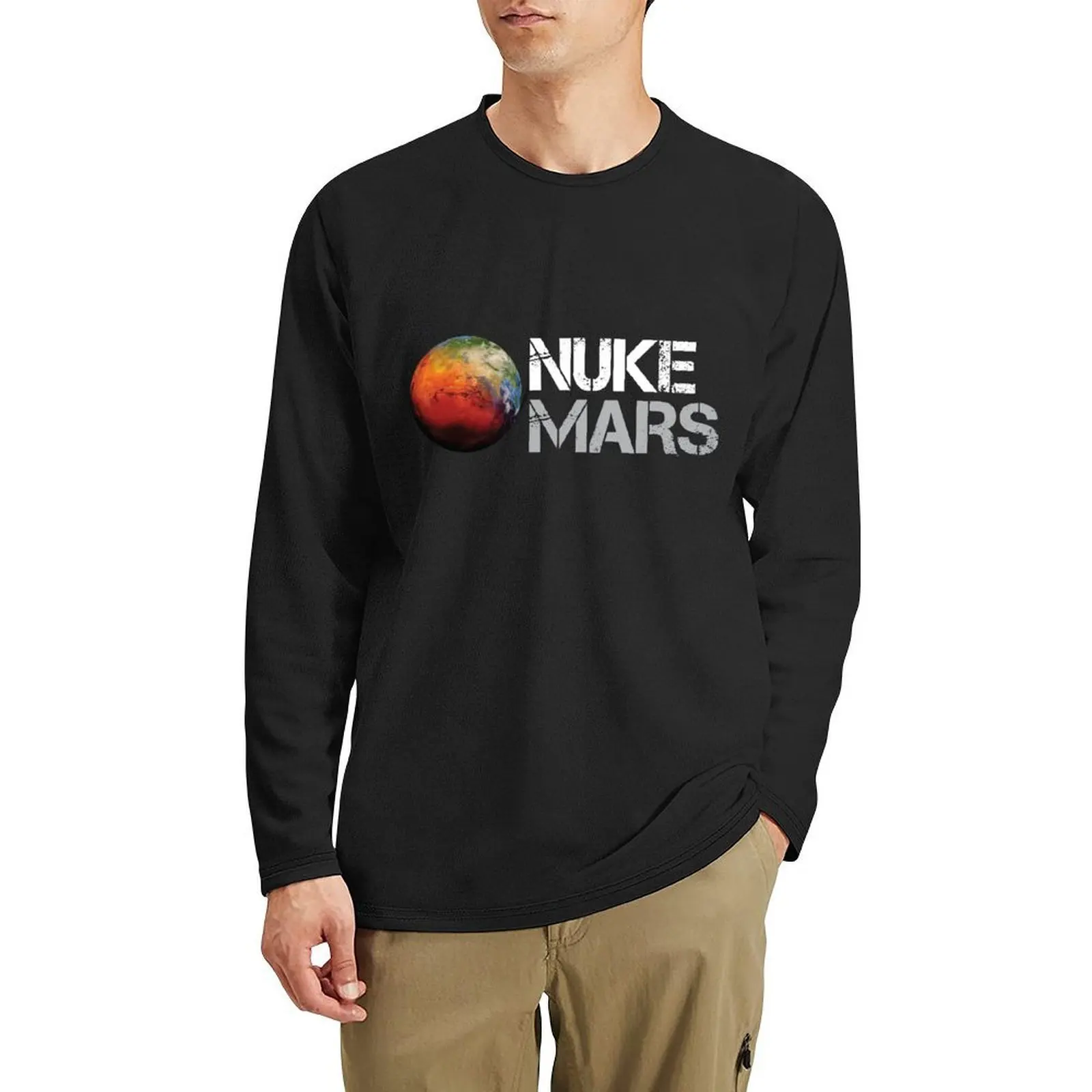 

Nuke Mars Long T-Shirt plain t-shirt Oversized t-shirt aesthetic clothes kawaii clothes mens graphic t-shirts anime
