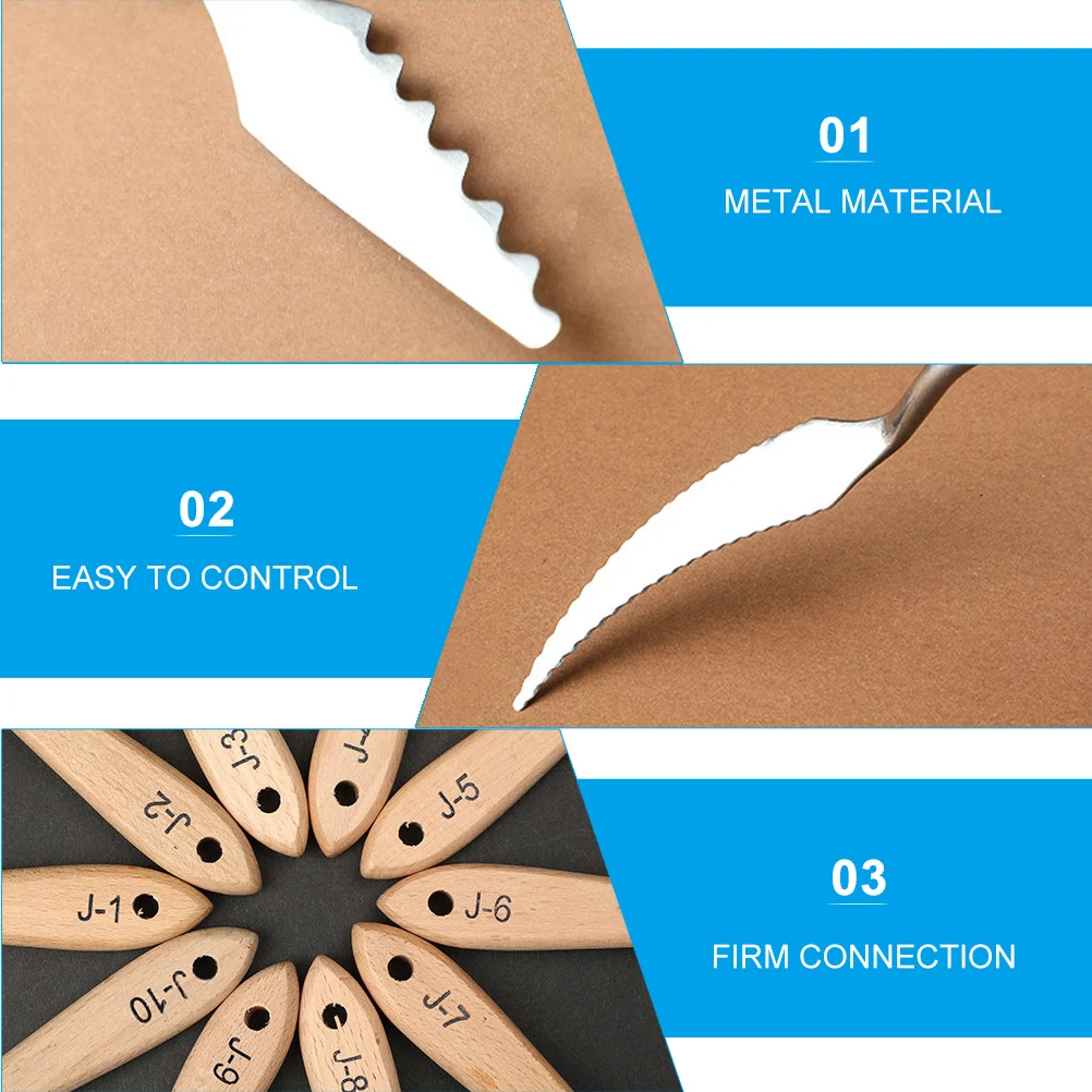 

10Pcs Oil Painting Scrapers Metal Wooden Handle Paint Spatulas for Mixing Stirring Pigment Art Supplies Painting Scrapers
