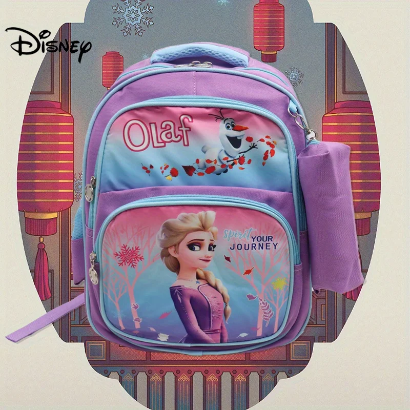 1pc gefrorener elsa Schnees chatz Cartoon bedruckter Rucksack, leichter und großer Rucksack mit Stifte tui enthalten