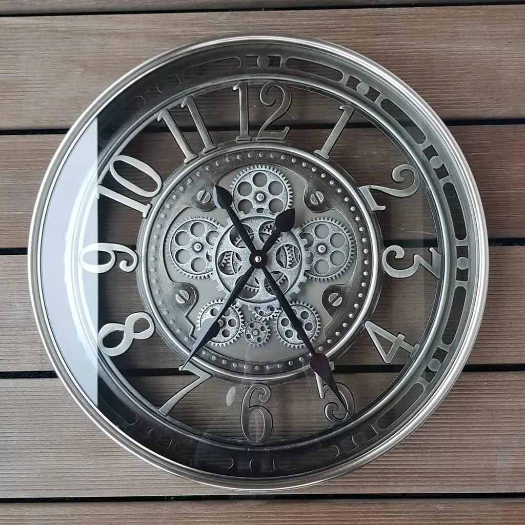 

21 Inch Moving Gear Wall Clock Modern,Vintage Industrial Steampunk Exposed Gear Clock, Large Wall Clocks for Living Room Decor