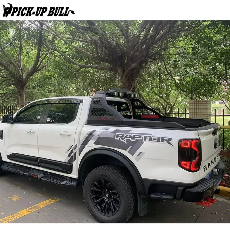 for Hilux Vigo Revo Navara Dmax Ranger Np300 4WD Steel Roll Bar with Electric Spotlight Roof Light Universal Truck