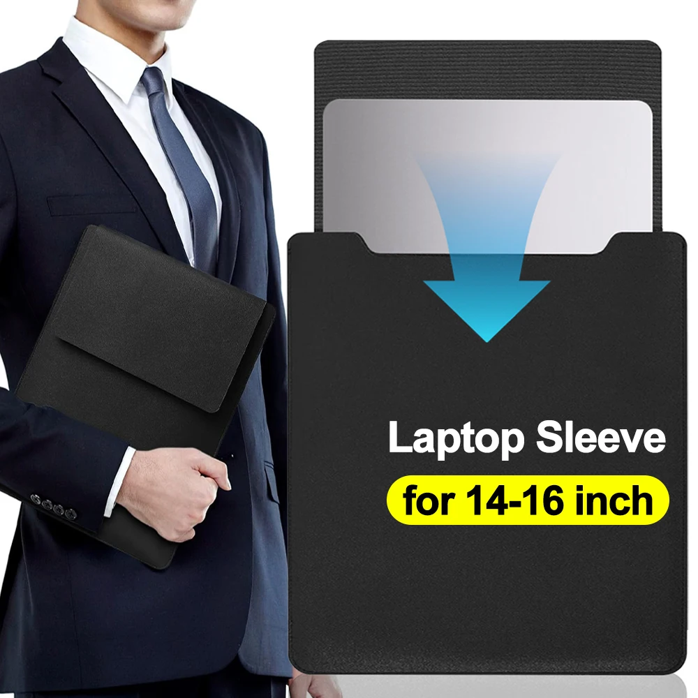

Противоударный кожаный чехол для ноутбука MacBook Air Pro 14-16 дюймов, полное покрытие, водонепроницаемый чехол для компьютерных сумок с защитой от царапин