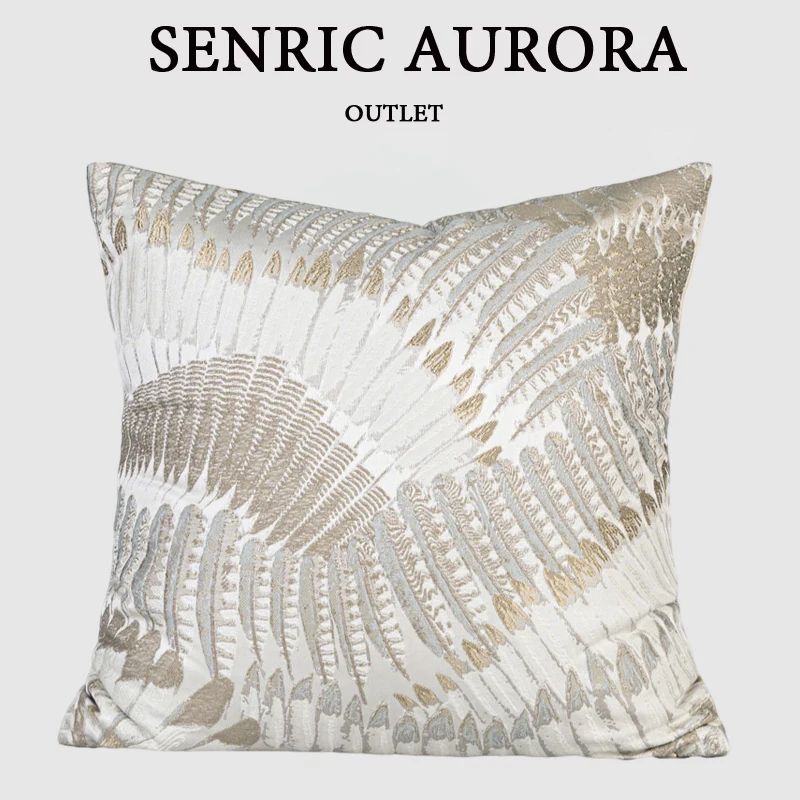 Design Luxury Cushion Cover 45x45cm Light Beige Wings Square Pillow Case For Home Hotel Bed Living Room Sofa