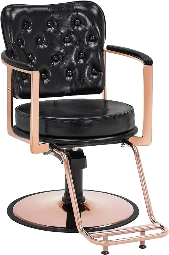 كرسي صالون هيدروليكي عتيق لمصفف الشعر ، سبا للتجميل ، معدات تصفيف الشعر ، أسود ، من من من من من