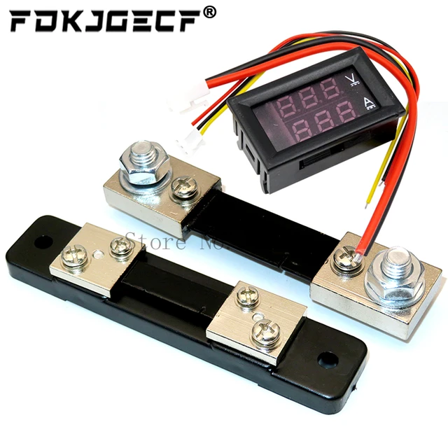 0.56 DC 0-100V 10A 50A 100A LED Cyfrowy woltomierz Amperomierz Samochodowy motocyklowy miernik napięcia prądu Detektor napięcia Tester + bocznik
