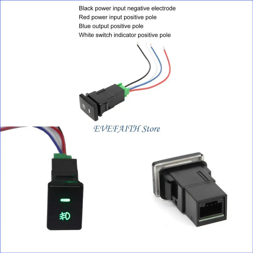 

124B 4-Wire Push Switch Button LED Lightbar Fog Light For Toyota- for Cor