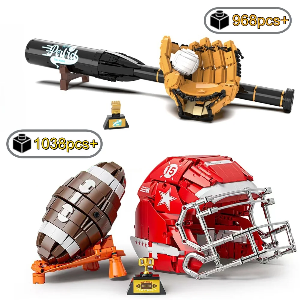 

FUNXINEE Creative Sports Series rugby Baseball Building Blocks Construction Bricks Toys Christmas Birthday Gift For Adult Kids