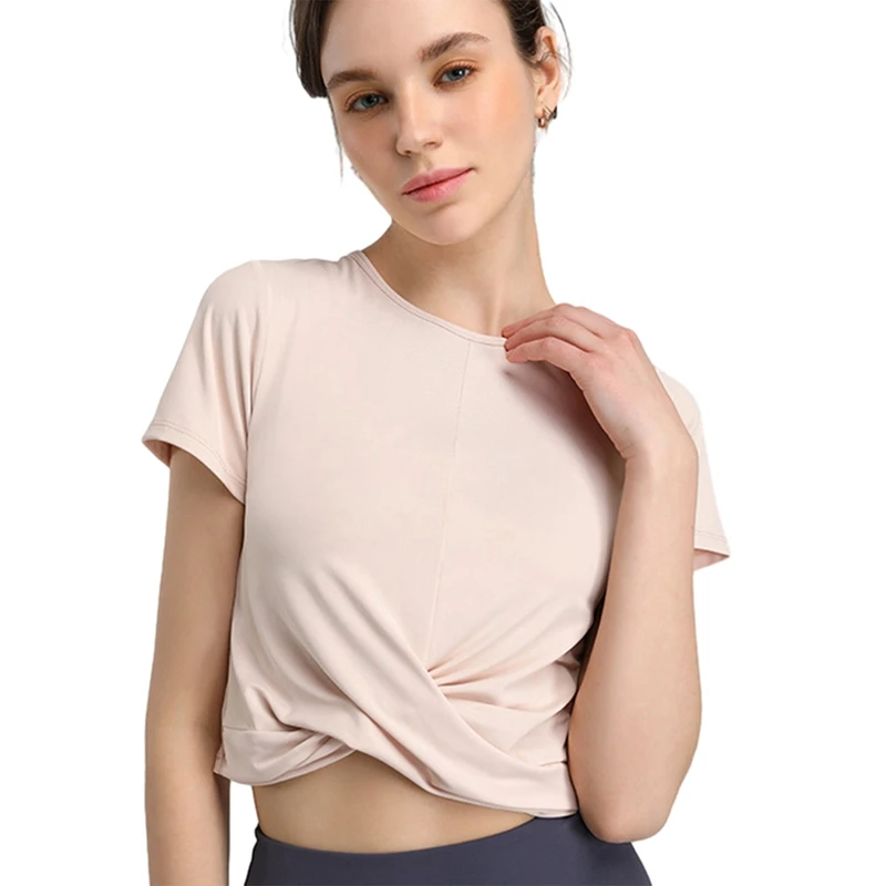 

Short Sleeved Yoga T-shirt Women Summer Quick Dry Running Fitness Sports Top Breathable Sportswear Soft Gym Workout Tank Top